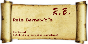 Reis Barnabás névjegykártya