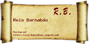 Reis Barnabás névjegykártya